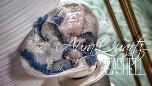 Angel Aura Crackle Quart Crystal & Artificial Moss in Seashell