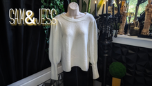 Load image into Gallery viewer, Sam &amp; Jess Ivory White Lantern Sleeve Sweater SM-MD
