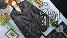 Load image into Gallery viewer, Suzy Shier Vintage Black Satin Blazer MD-LG
