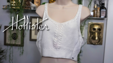 Load image into Gallery viewer, Hollister White Cable Knit Crop Top XL
