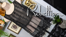 Load image into Gallery viewer, Rebellion Black Lace Sheer Tank Top Blouse LG
