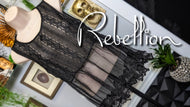 Rebellion Black Lace Sheer Tank Top Blouse LG