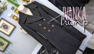 Ivanka Trump Black Wool Blend Trench Coat Sz2