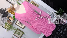 Load image into Gallery viewer, Love X Design Barbie Pink Rouched Sheer Sleeve Dress SM NWT
