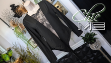 Load image into Gallery viewer, ChicMe Black Lace Body Suit Yoga Romper LG
