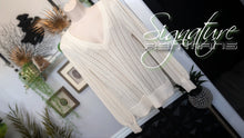 Load image into Gallery viewer, Signature Reitmans Ivory Mesh  Sweater MD
