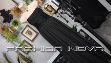 Load image into Gallery viewer, Fashion Nova Black Strapless Bone Corset Flowy Sheer Pant Suit MD-LG
