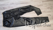 Load image into Gallery viewer, Aritzia Wilfred Free Black Pu Leather Skinny Pants Leggings LG
