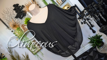 Load image into Gallery viewer, Olivaceous Black Batwing Blouse Sheer Top MD
