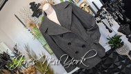 Jones New York Grey Wool Trench Coat sz12 *missing buttons*