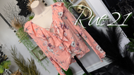 Rue21 Coral Floral Ruffle Blouse Top SM