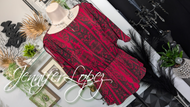 Jennifer Lopez Red Open Arm Blouson Top XS