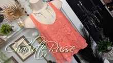 Load image into Gallery viewer, Charlotte Russe Coral Lace Crop Top MD
