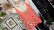 Charlotte Russe Coral Lace Crop Top MD