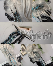 Load image into Gallery viewer, Aqua &amp; Mint Dread Lock Hair Clip Extensions (1pc)

