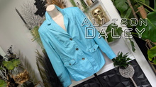 Load image into Gallery viewer, Allison Daley Pearl Blue Lightweight "Leather Look" Jacket sz14/XL
