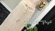DKNY Boho Embroidery Coconut Wide Leg Pants XL NWT