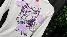 Load image into Gallery viewer, White Vixen Drip Gothic Glitter Apothecary Shirt MD
