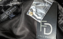 Load image into Gallery viewer, Fred David Black Silky Satin Blouse LG
