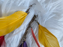 Load image into Gallery viewer, Colorful Dyed Feather Long Drop Earrings
