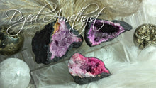 Load image into Gallery viewer, 2&quot; Dyed Amethyst Quartz Crystal Geodes (3pcs)
