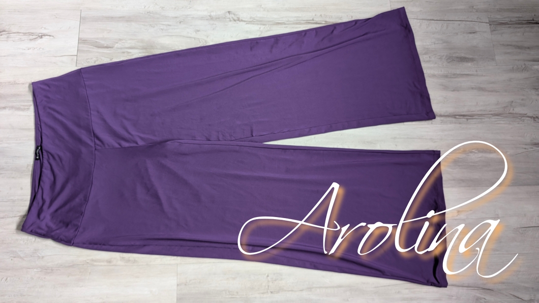 Arolina Purple Wide Leg Flowy Silky Pants XXL