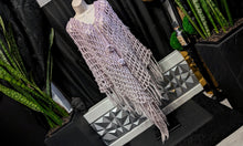 Load image into Gallery viewer, Kenzie Lavender Purple Mesh Knit Poncho Shawl O/S
