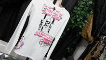 Load image into Gallery viewer, White Gothic Glitter Vixen &amp; Morbid Drip Combo Shirt MD
