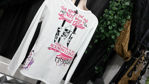 White Gothic Glitter Vixen & Morbid Drip Combo Shirt MD