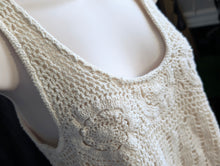 Load image into Gallery viewer, Billabong Boho Ivory Crochet Cotton Tank Crop Top MD
