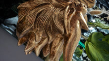 Load image into Gallery viewer, Gold Dragon Head Statue on Stand (has crack shown)
