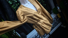 Load image into Gallery viewer, Banana Republic Tan Long Sleeve Blouse Top SM-MD
