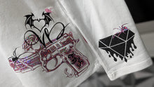 Load image into Gallery viewer, White Gothic Glitter Vixen &amp; Morbid Drip Combo Shirt MD
