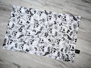 Tahari Rose & Skull Face Cloth or Dish Towel