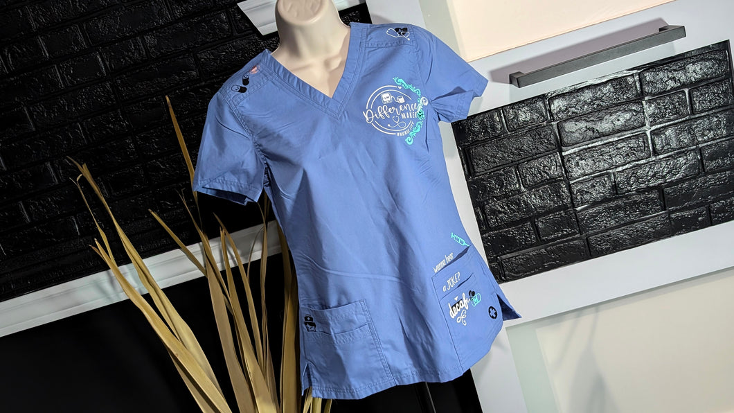 Nurse Drip Custom Pressed Scrub Top XS NWT