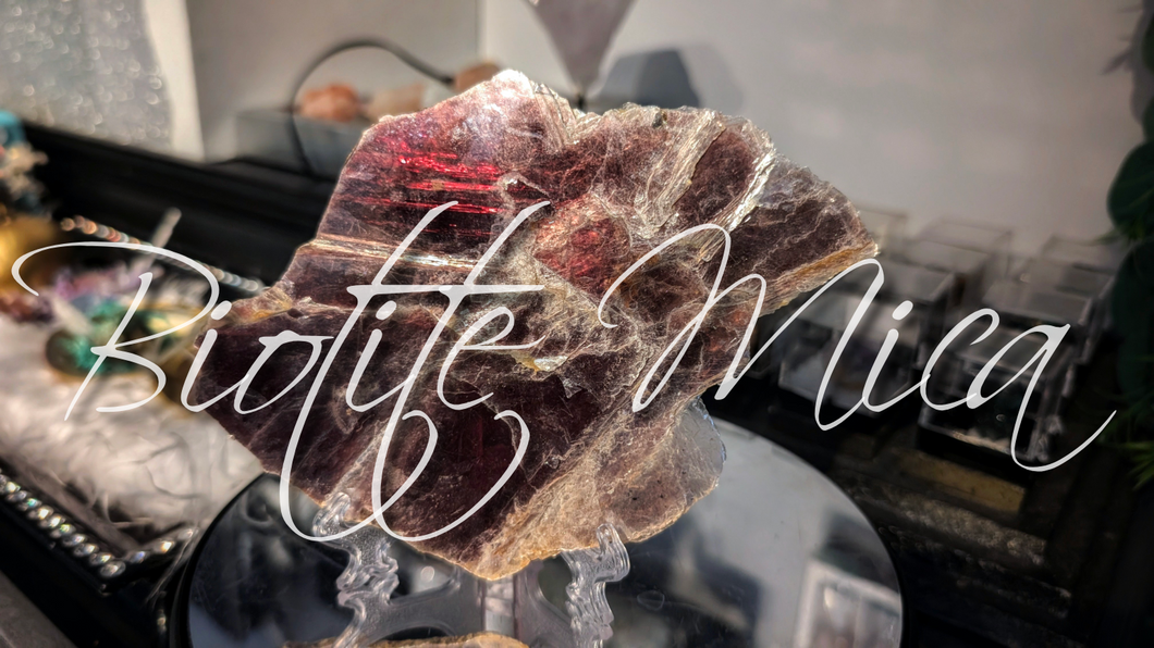 Biotite & Mica Crystal Slab w/Stand