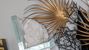 Quartz Crystal on Glass Bookend Stand