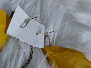 Colorful Dyed Feather Long Drop Earrings
