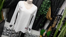 Load image into Gallery viewer, White Gothic Glitter Vixen &amp; Morbid Drip Combo Shirt MD
