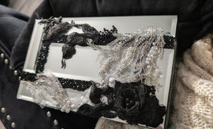 Custom Made Mirror Jewelry Box with Lace Mermaid & Accents