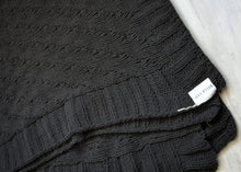 Load image into Gallery viewer, Bella Lux Dark Grey Knit Throw Blanket (50&quot;x54&quot;)
