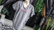 Load image into Gallery viewer, Nurse Drip Glitter Design Scrub Top LG
