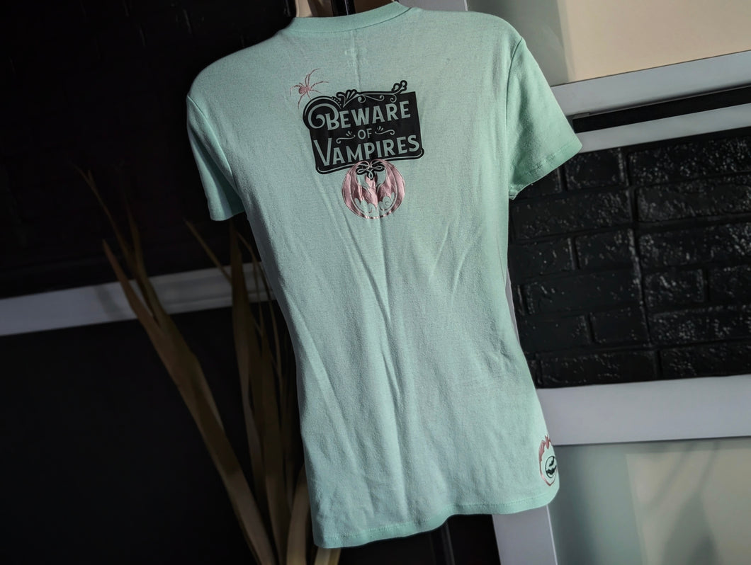 Vixen Drip Custom Pressed Minty Teal Vampire Tee T-Shirt LG