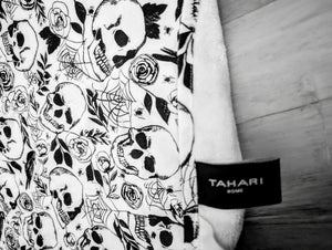 Tahari Rose & Skull Face Cloth or Dish Towel