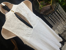Load image into Gallery viewer, Candie's Victorian Ivory White Ribbed Knit Lace Tank Top LG
