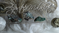 Azurite & Malachite Mineral Crystal Clusters 3pcs