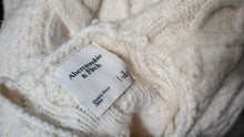 Load image into Gallery viewer, Abercrombie &amp; Fitch Ivory Lantern Sleeve Cable Knit Sweater SM
