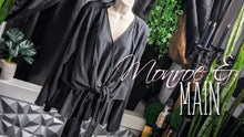 Load image into Gallery viewer, Monroe &amp; Main Black Kimono Wrap Blouse XL
