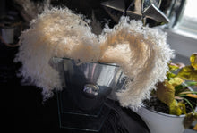 Load image into Gallery viewer, Vintage Glass &amp; Chrome Metal Vase w/ Fluffy Pampas

