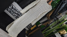 Load image into Gallery viewer, Olive &amp; Oak Ivory Long Mesh Knit Cover Up Beach Dress LG
